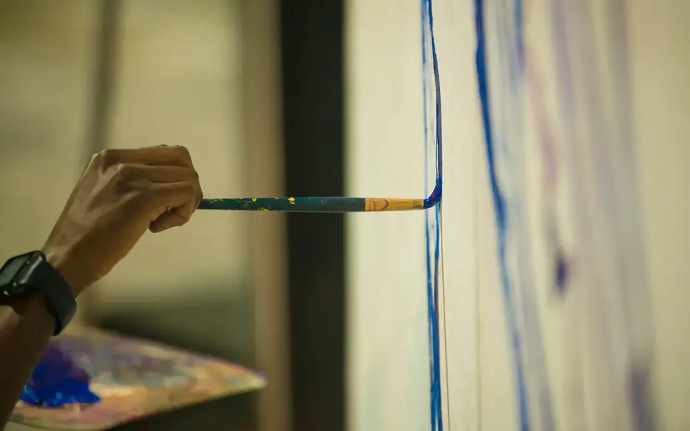  Art of Black paintbrush on canvas