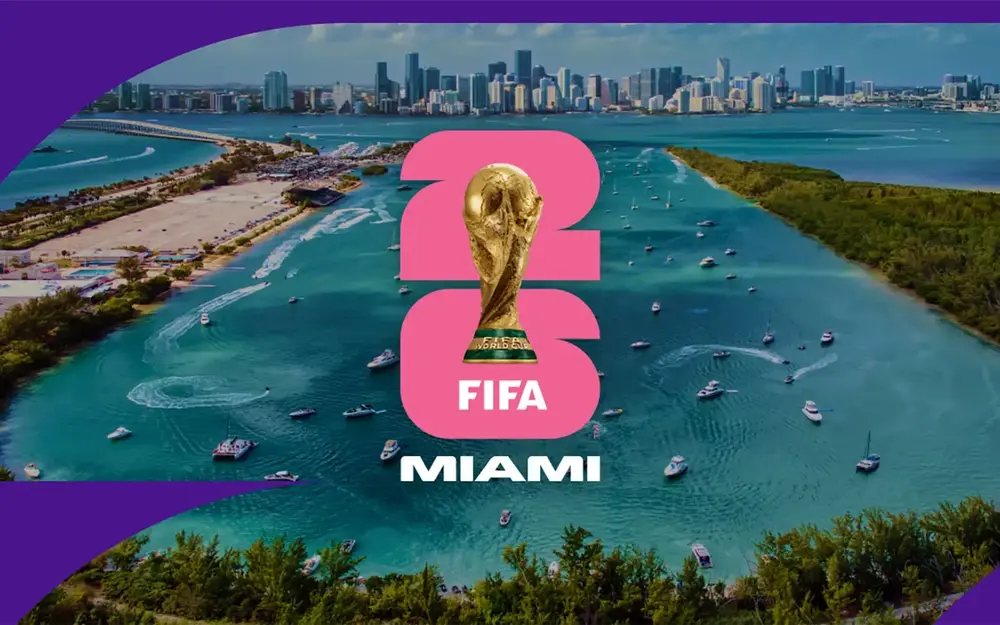 FIFA logo over Miami's beaches