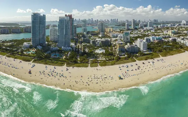 South Beach and Downtown Miami skyline in the background