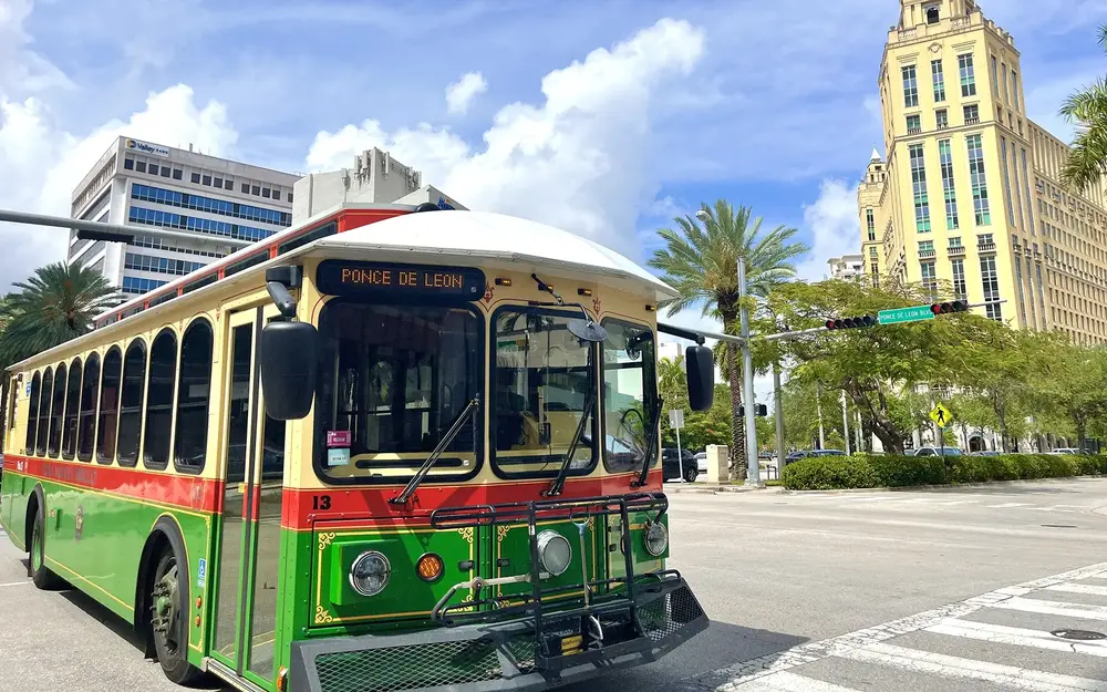 Coral Gables Trolley on Ponce de Leon