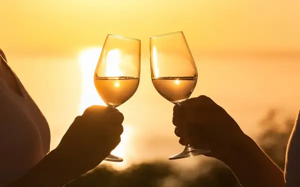 Romantic wine glasses