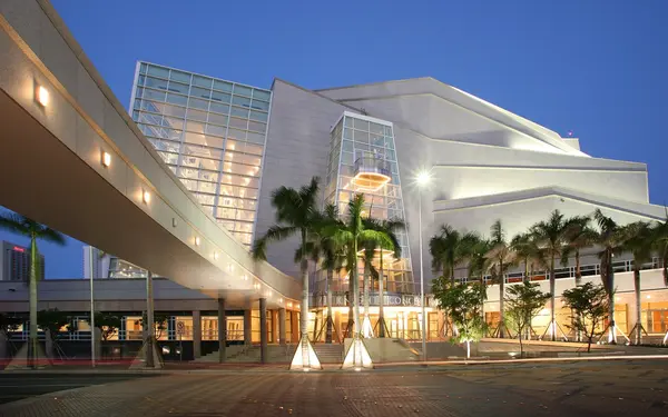 The Arsht Center at night