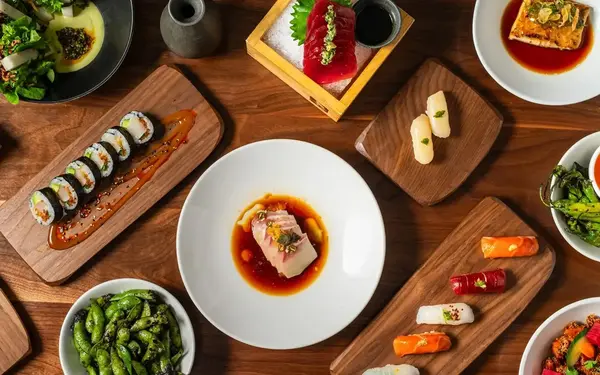 Uchiko spread of vibrant Japanese dishes